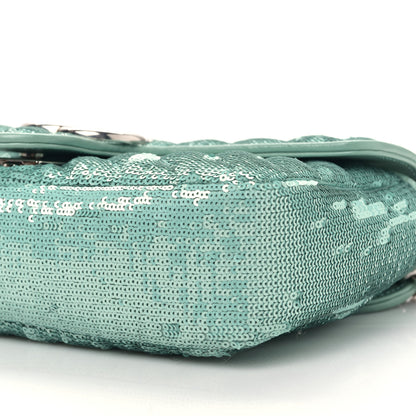 Gucci Sequin Matelasse Small GG Marmont Shoulder Bag Water Green Verde Chiaro Light Water Green 8 of 8