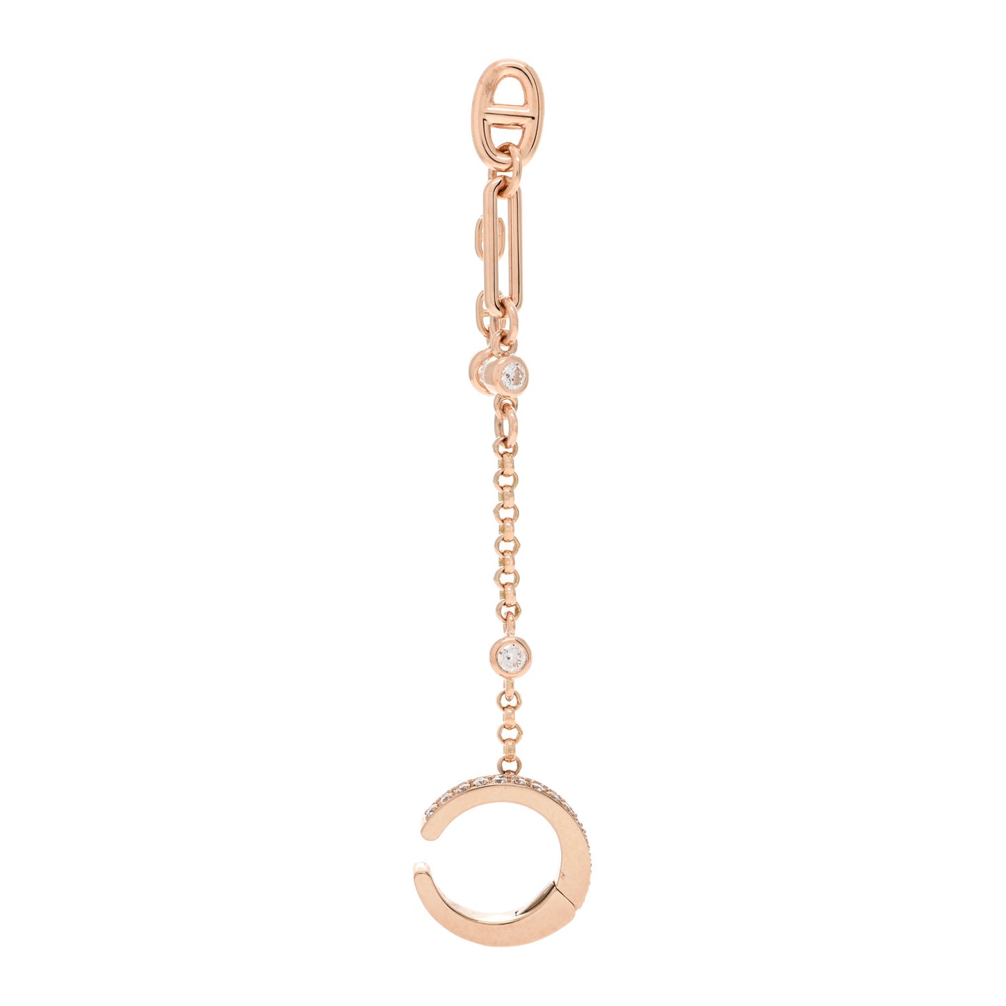 18K Rose Gold Diamond Chaine d'ancre Chaos Right Earring