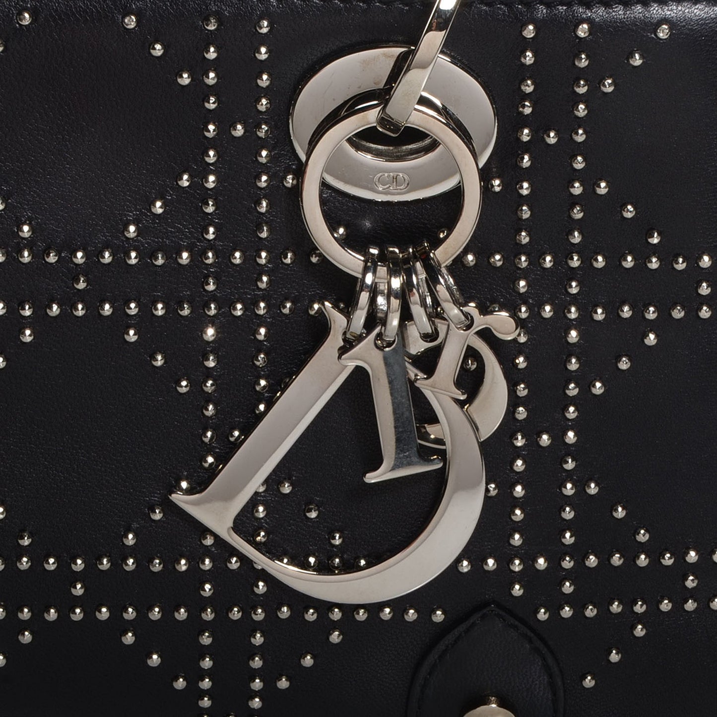 Lambskin Cannage Studded East West Lady Dior Black