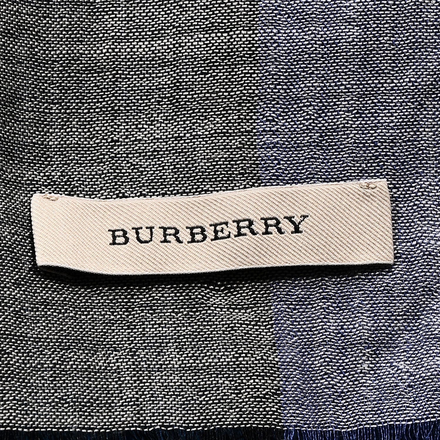 Burberry Silk Cashmere Half Mega Check Scarf Cobalt Blue 3 of 3