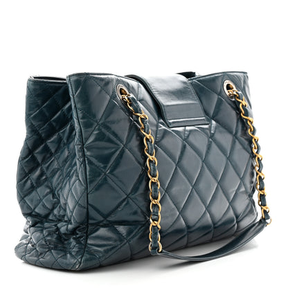 Chanel Glazed Calfskin Quilted Daily Walk Tote Navy 3 of 13