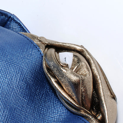 Prada Saffiano Mordore Box Clutch Denim 9 of 10