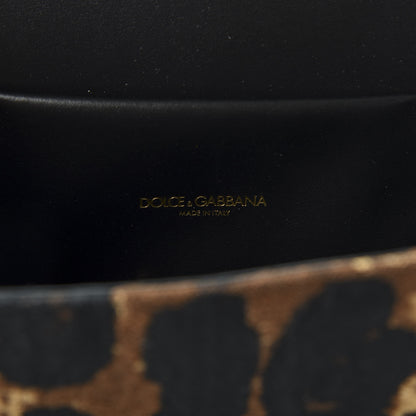 Dolce & Gabbana Jacquard Leopard Print Smooth Calfskin Medium Devotion Crossbody Bag Black 7 of 9