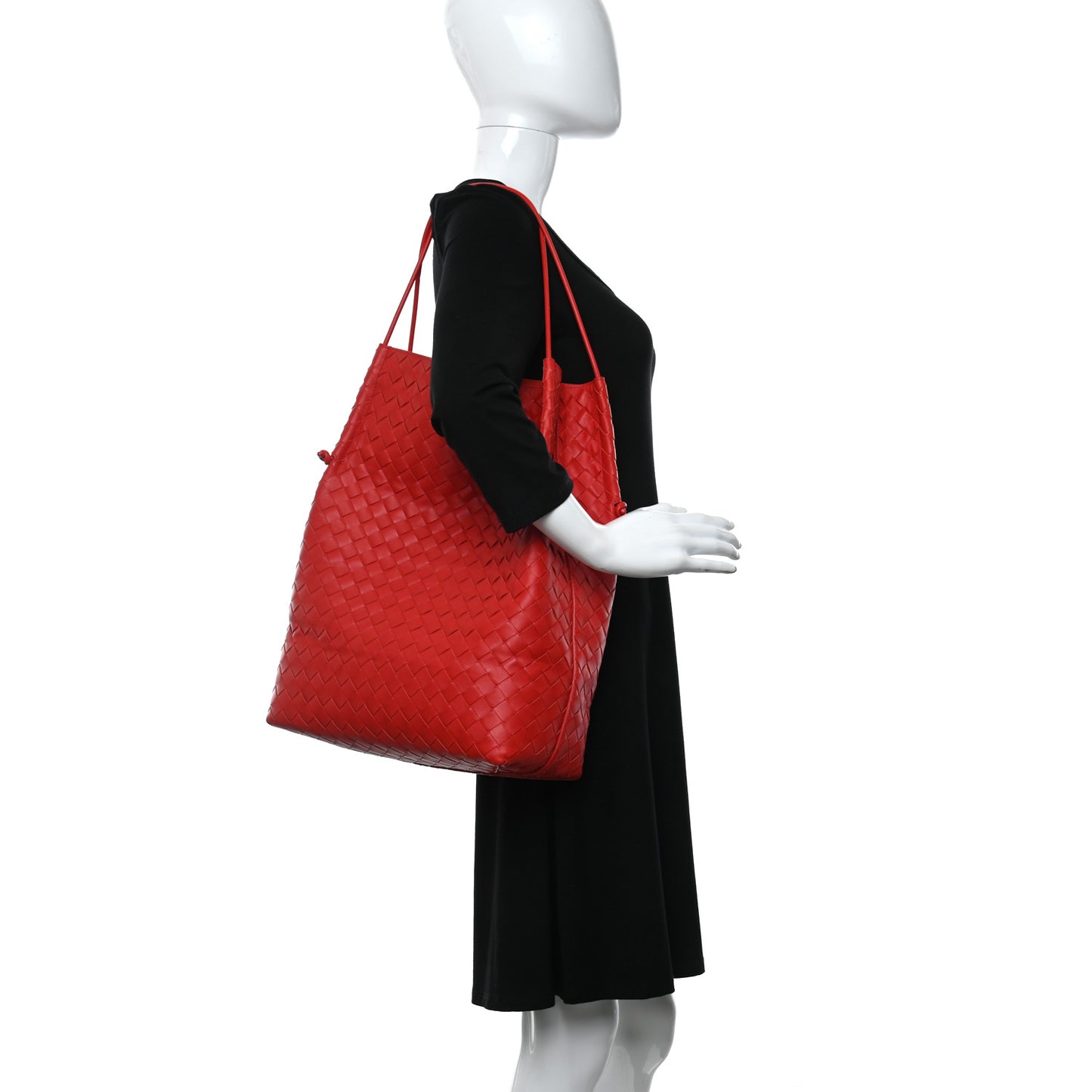 Nappa Intrecciato Tote Red