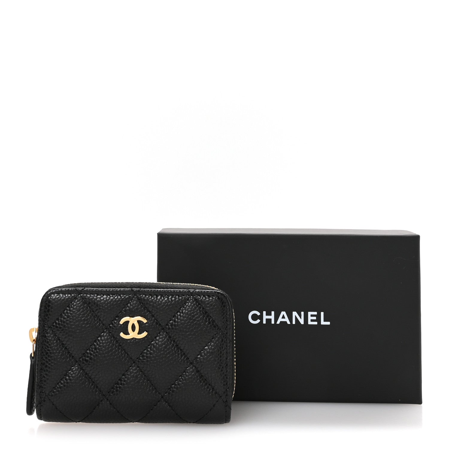Chanel Caviar Quilted Zip Coin Purse Black 8 of 8