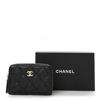 Chanel Caviar Quilted Zip Coin Purse Black 8 of 8