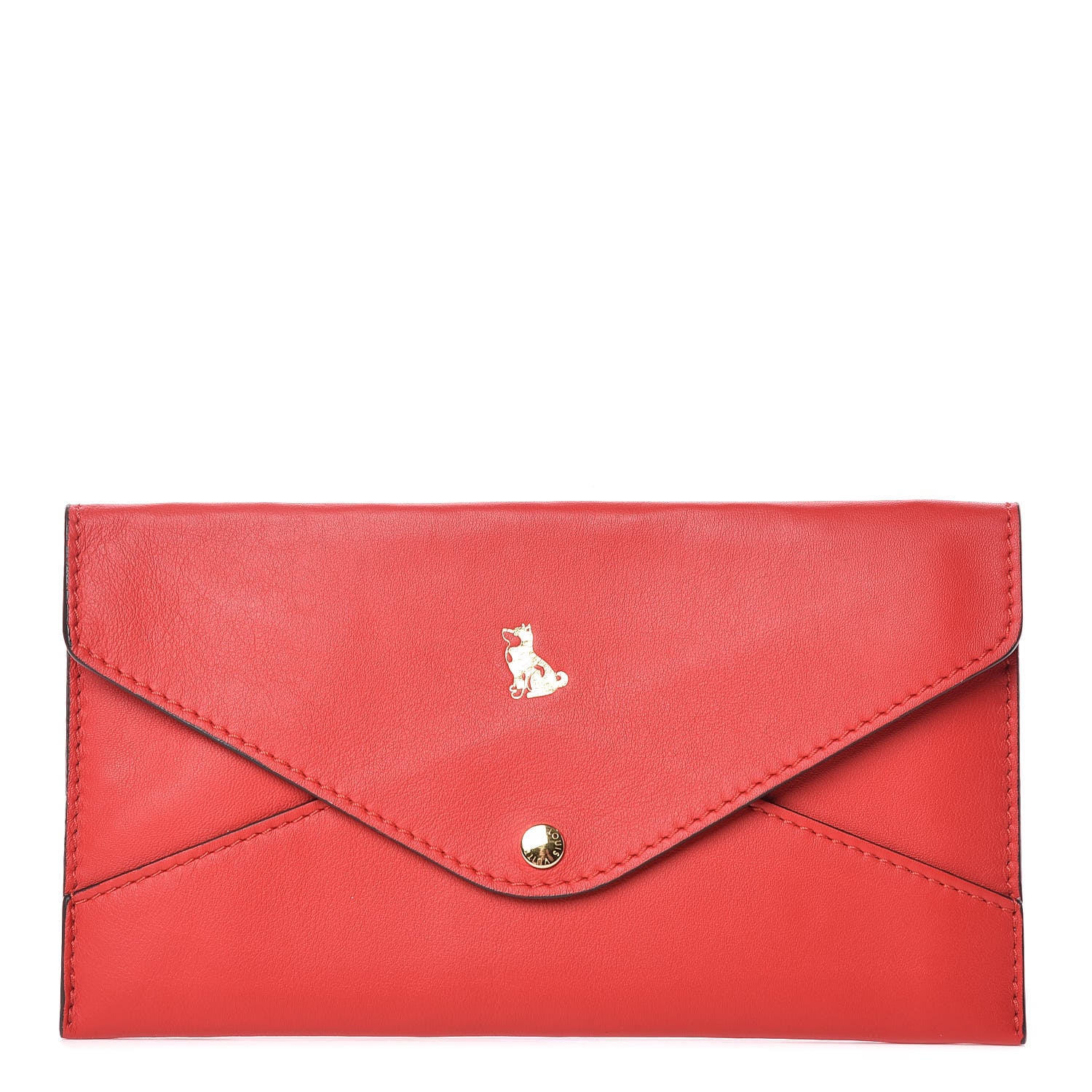 Louis Vuitton Veau Cachemire Chinese New Year Dog Envelope Pouch Red 1 of 9