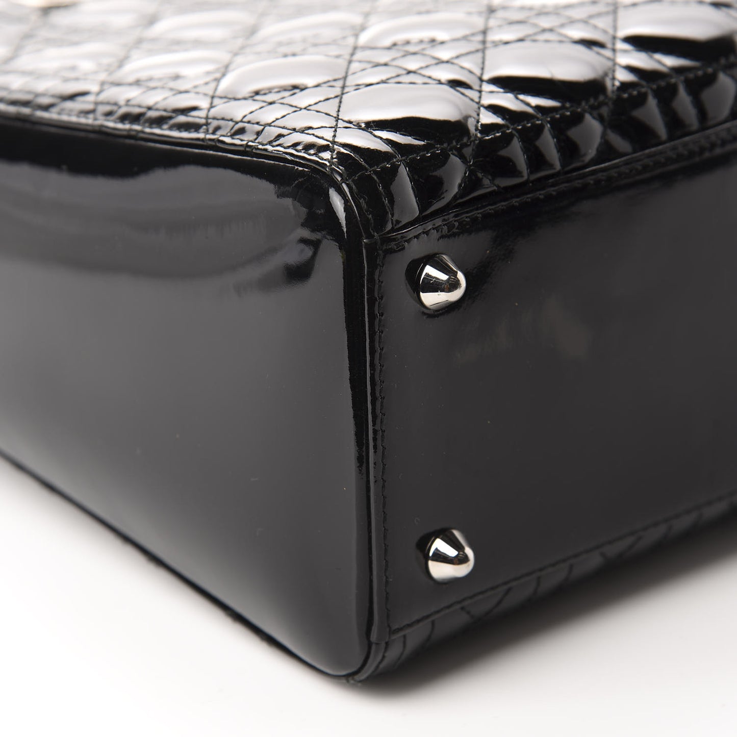 Patent Cannage Large Lady Dior Black