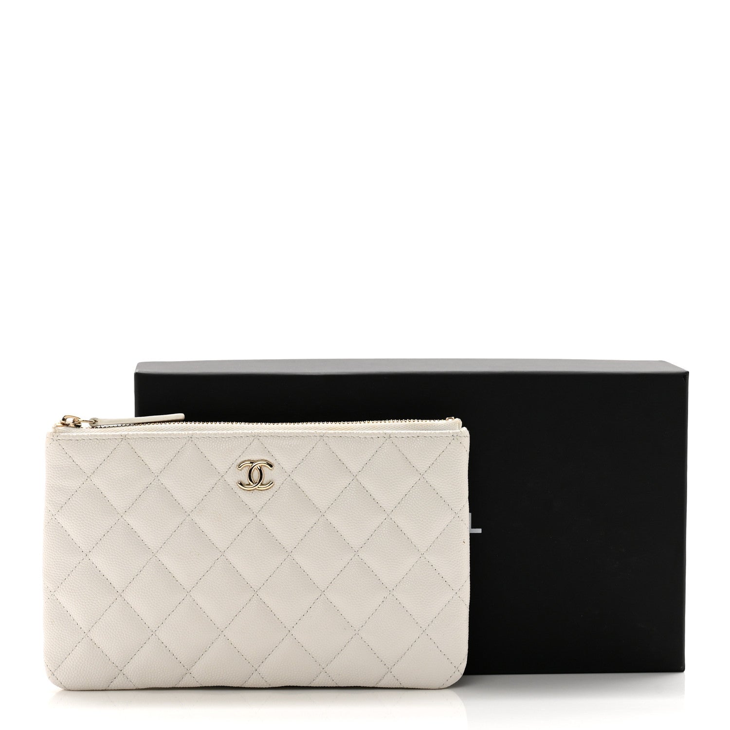 Chanel Caviar Quilted Cosmetic Case White 8 of 8