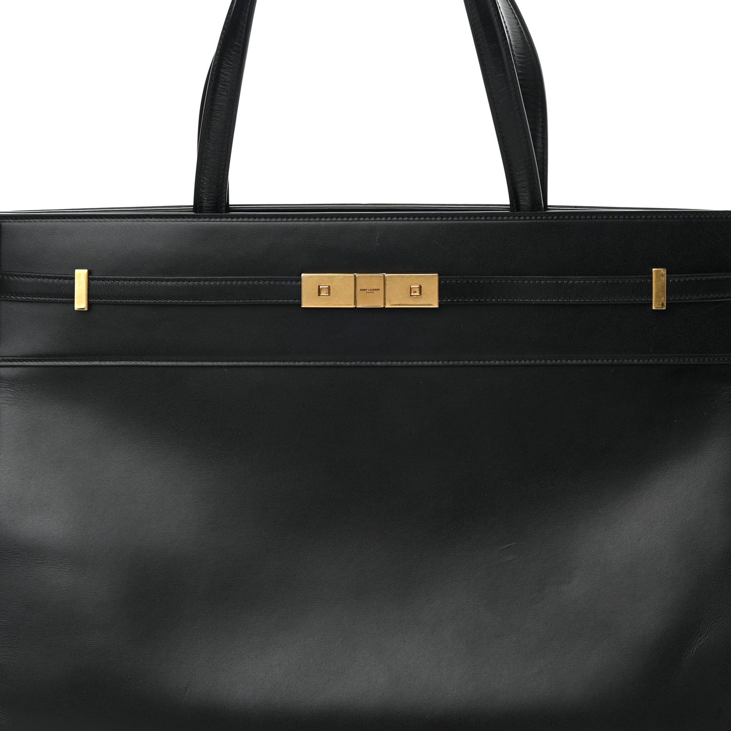 Calfskin Medium Manhattan Shopper Tote Black