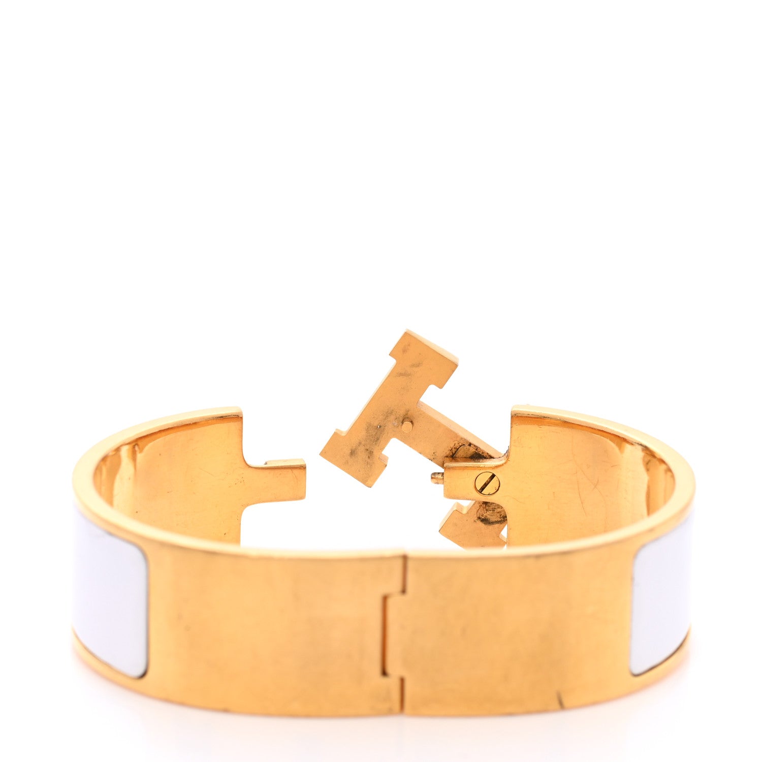Hermes Enamel Wide Clic Clac H Bracelet PM White 6 of 6