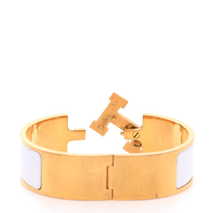 Hermes Enamel Wide Clic Clac H Bracelet PM White 6 of 6