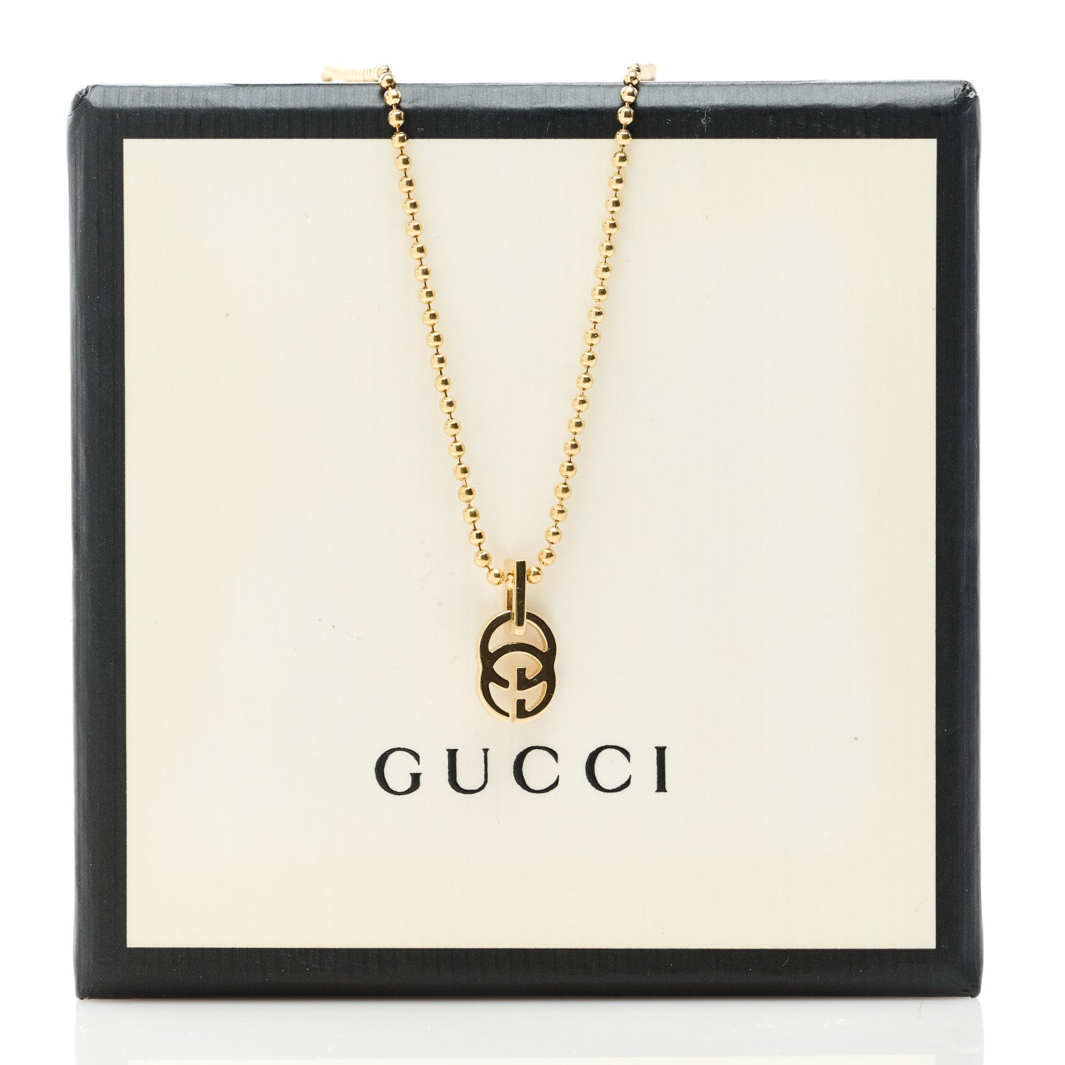 Gucci 18K Yellow Gold Running GG Pendant Necklace 5 of 5