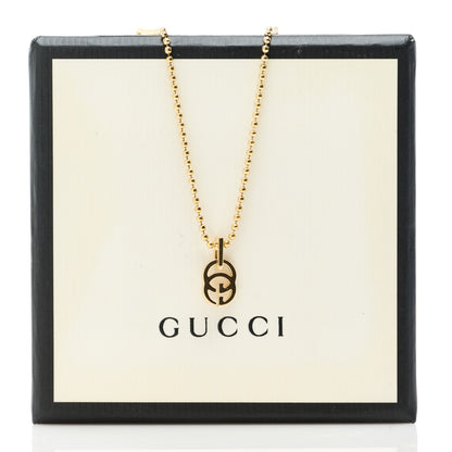 Gucci 18K Yellow Gold Running GG Pendant Necklace 5 of 5