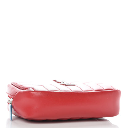 Saint Laurent Lambskin Y Quilted Monogram Loulou Cosmetic Case Rouge Orient 4 of 9
