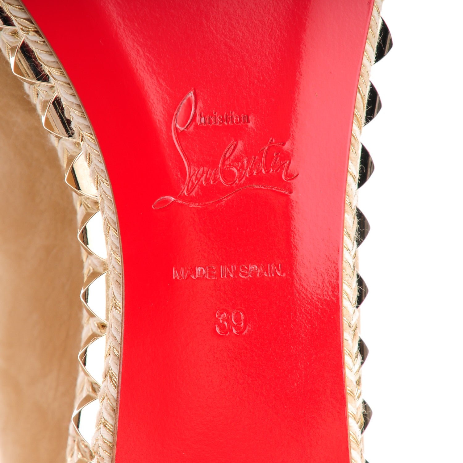 Christian Louboutin CHRISTIAN LOUBOUTIN Suede Carmel CA 70 Wedge Espadrilles 39 Noisette 6 of 9