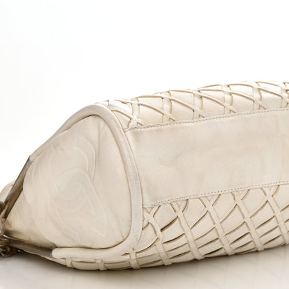 Chanel Lambskin Woven Medium Ultimate Soft Sombrero Hobo White 9 of 13
