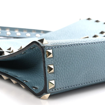 Valentino Garavani Pebbled Calfskin Medium Rockstud Flip Lock Crossbody Bag Celadon 8 of 9