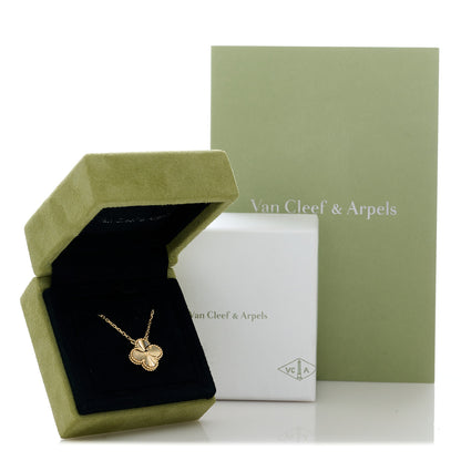 Van Cleef & Arpels 18K Yellow Gold Guilloche Vintage Alhambra Pendant Necklace 5 of 5