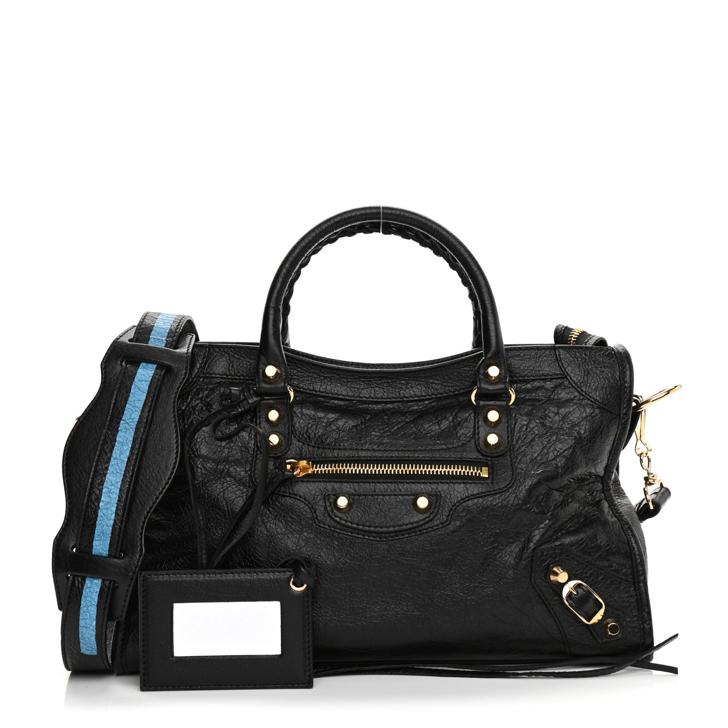Agneau Classic Gold Hardware S City Graffiti Strap Black