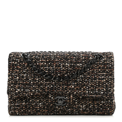 Chanel Tweed Quilted Medium Double Flap Brown 2 of 23