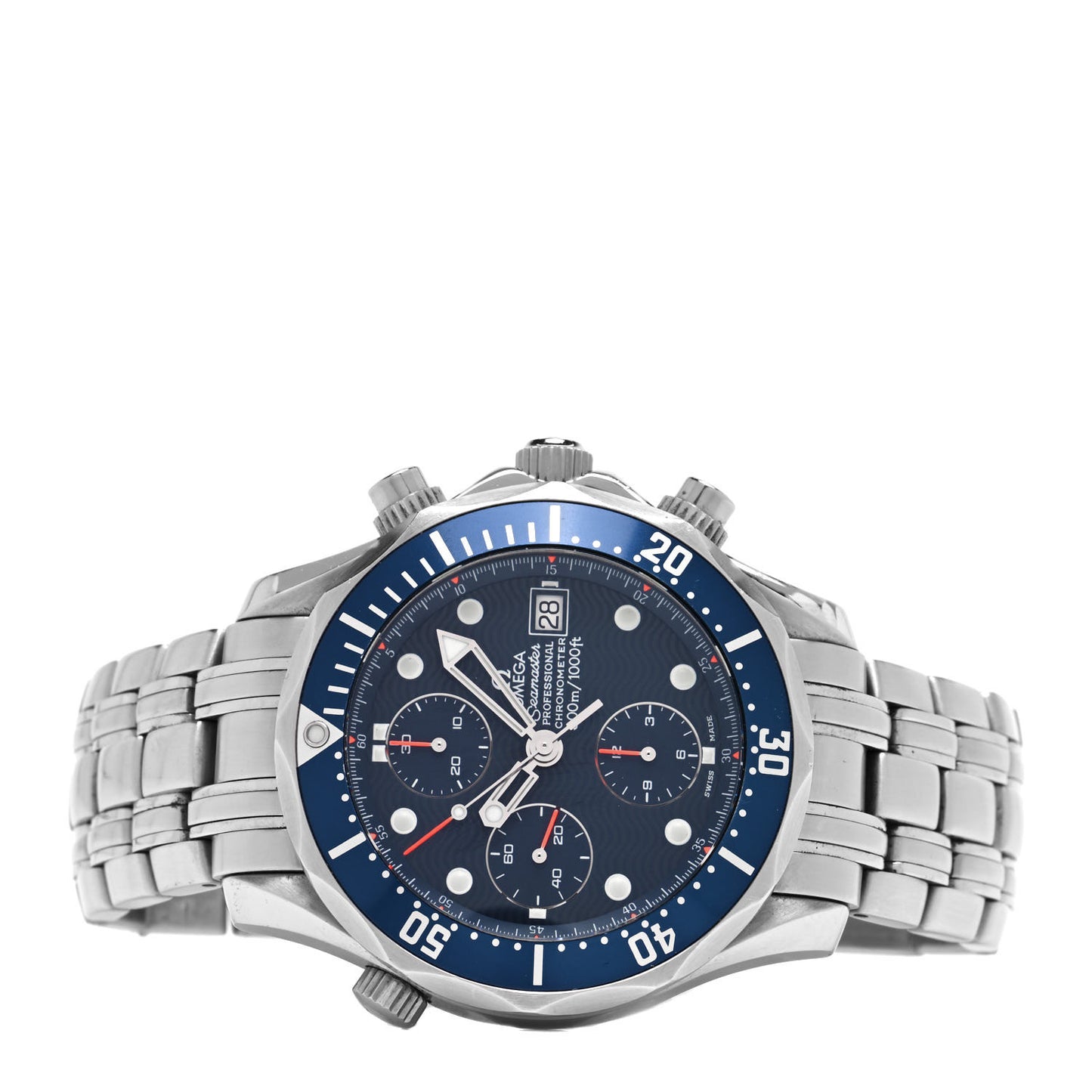 Stainless Steel 42mm Seamaster 300M Chronograph Diver Automatic Watch Blue 2599.80.00