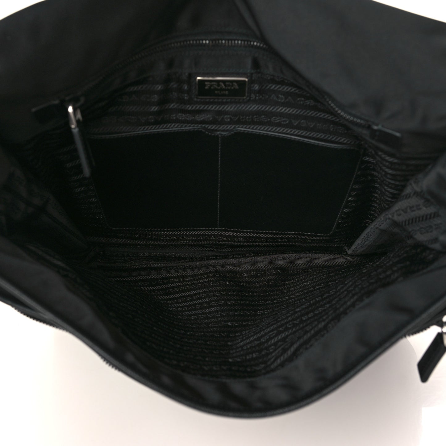 Tessuto Nylon Saffiano Logo Messenger Bag Black