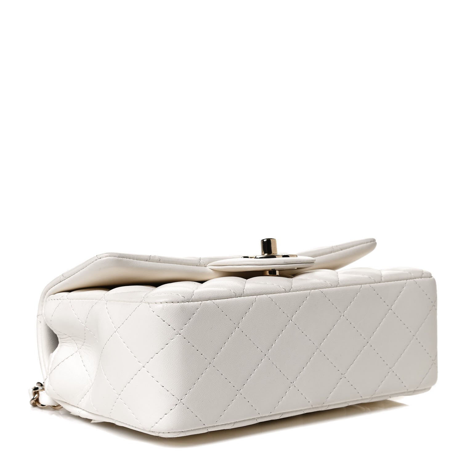 Chanel Lambskin Quilted Mini Rectangular Flap White 3 of 14