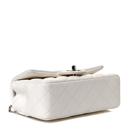 Chanel Lambskin Quilted Mini Rectangular Flap White 3 of 14