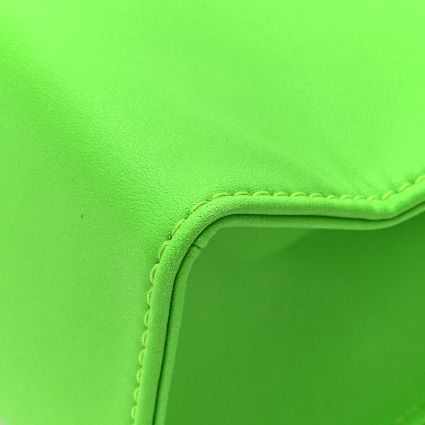 Vegan Leather Small Shopping Bag Highlighter Green
