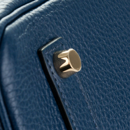 Hermes Taurillon Clemence Birkin 35 Bleu Saphir 17 of 24