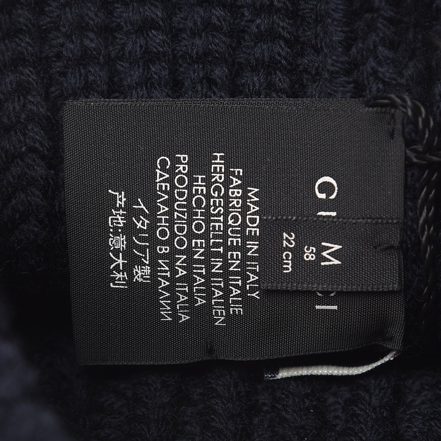 Wool Embroidered Tiger Knit Beanie Hat M Black