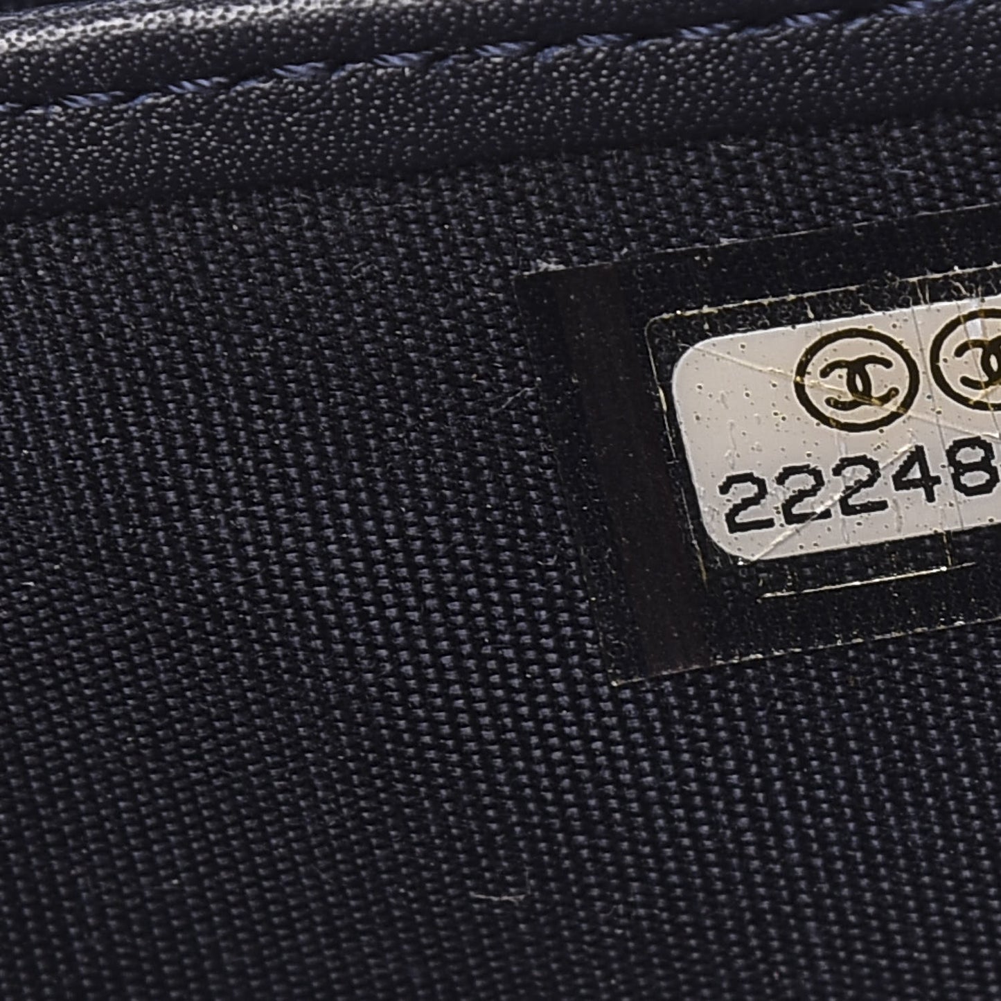 Lambskin Chevron Quilted Zip Around Boy Wallet Navy Blue