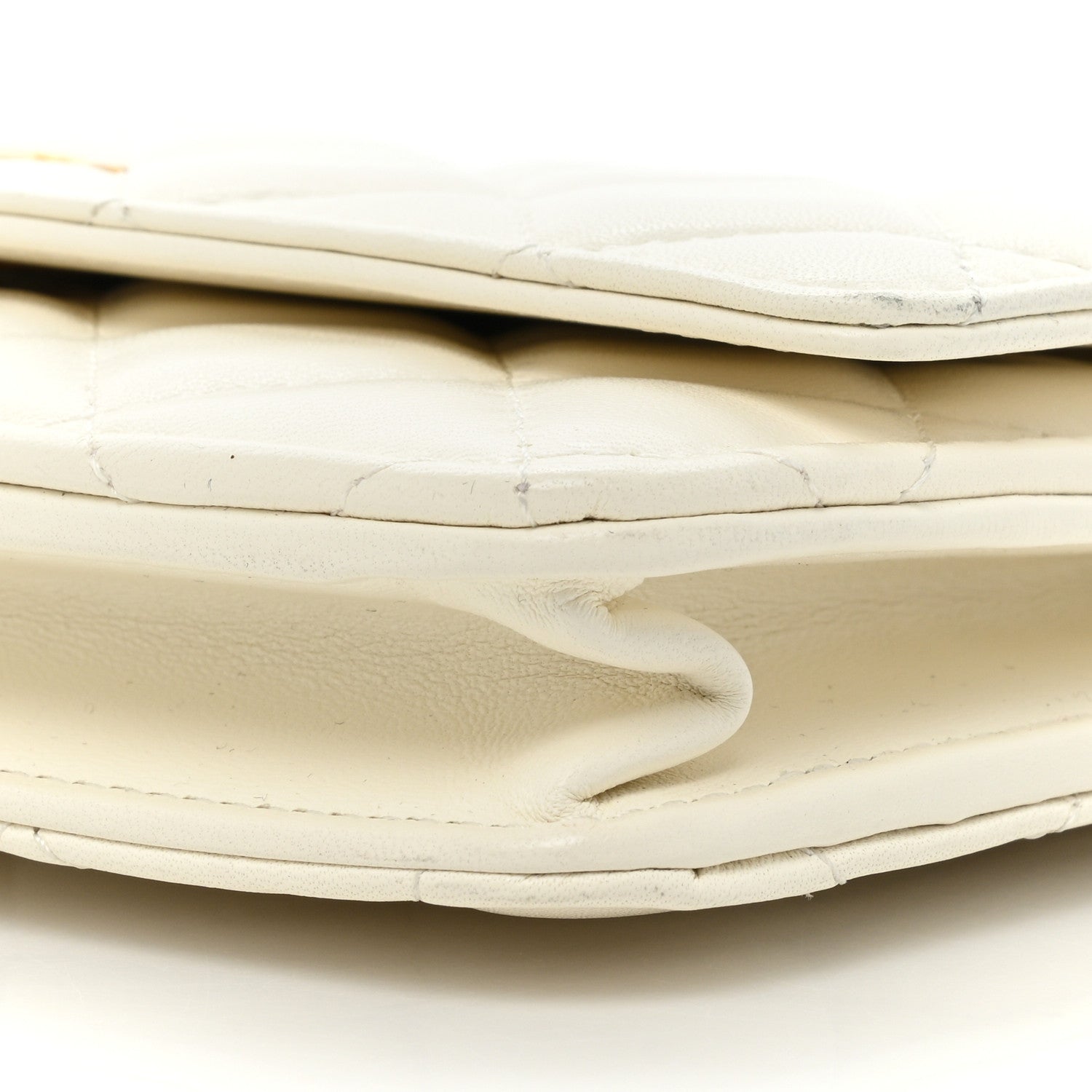 Chanel Lambskin Quilted CC Pearl Crush Wallet on Chain WOC White 9 of 19