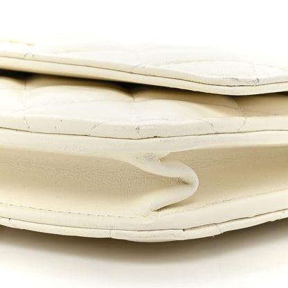 Chanel Lambskin Quilted CC Pearl Crush Wallet on Chain WOC White 9 of 19