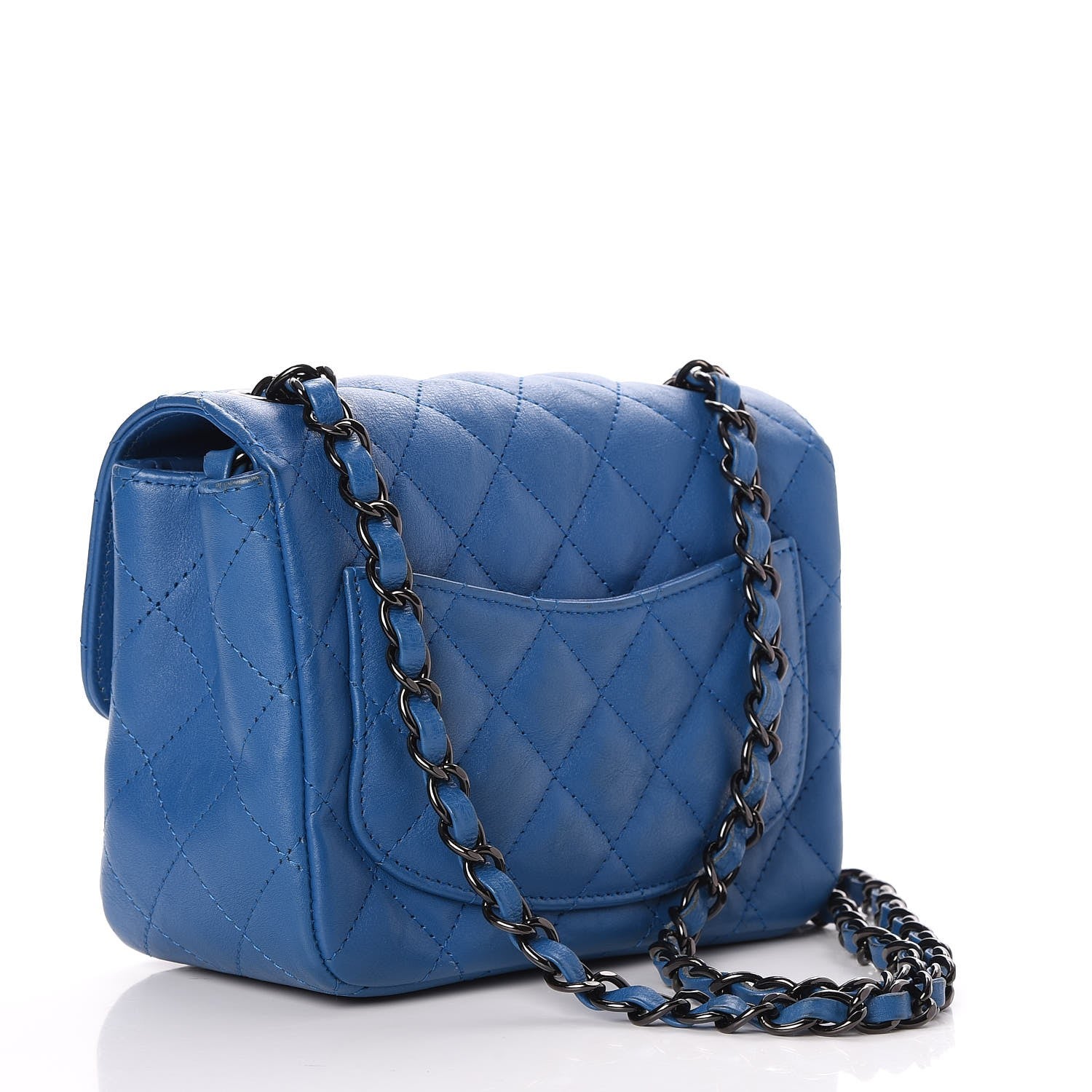 Chanel Calfskin Quilted Mini Square Flap Blue 3 of 8