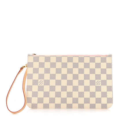 Louis Vuitton Damier Azur Neverfull MM GM Pochette Rose Ballerine 1 of 7