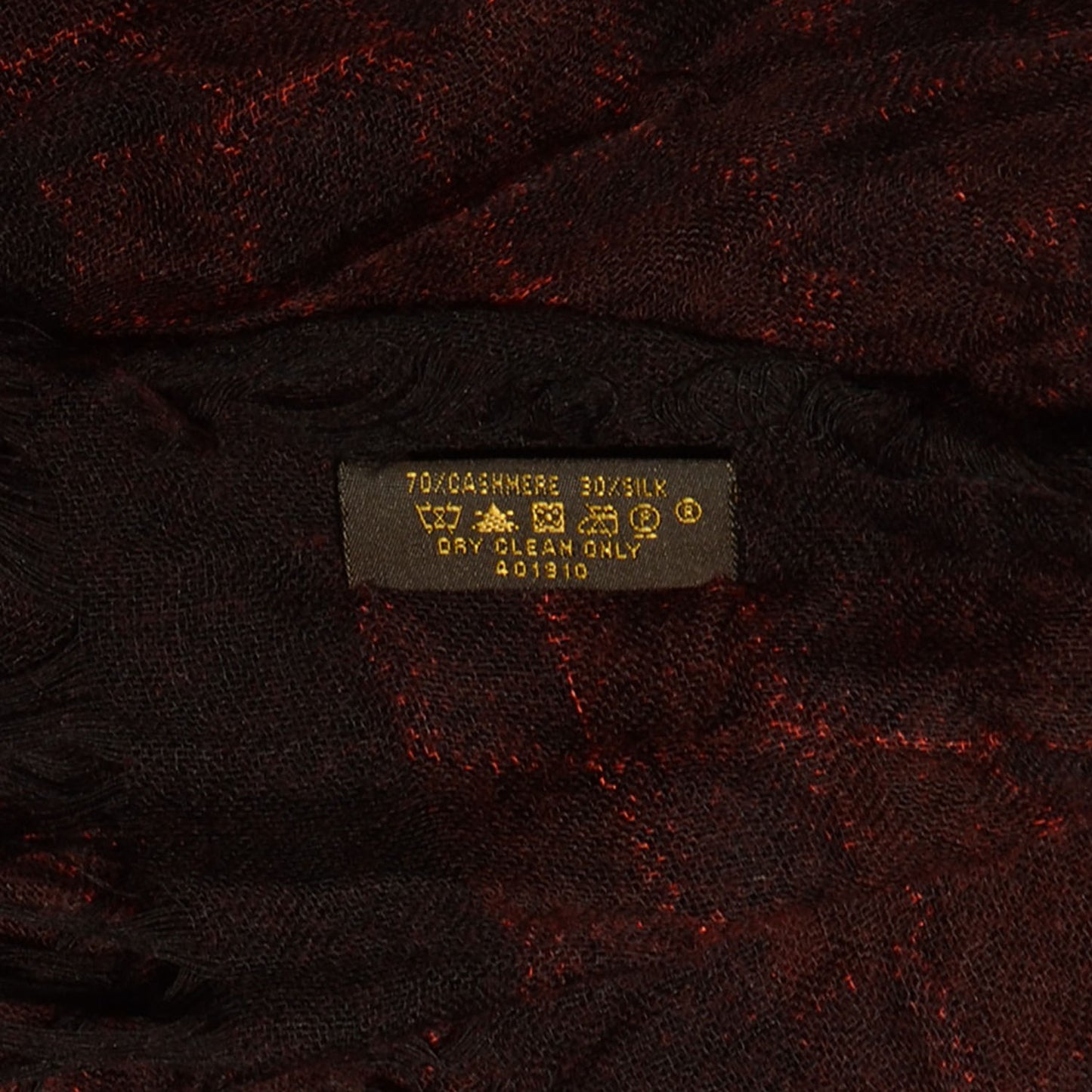 Cashmere Silk Etole Stole Damier Rouge