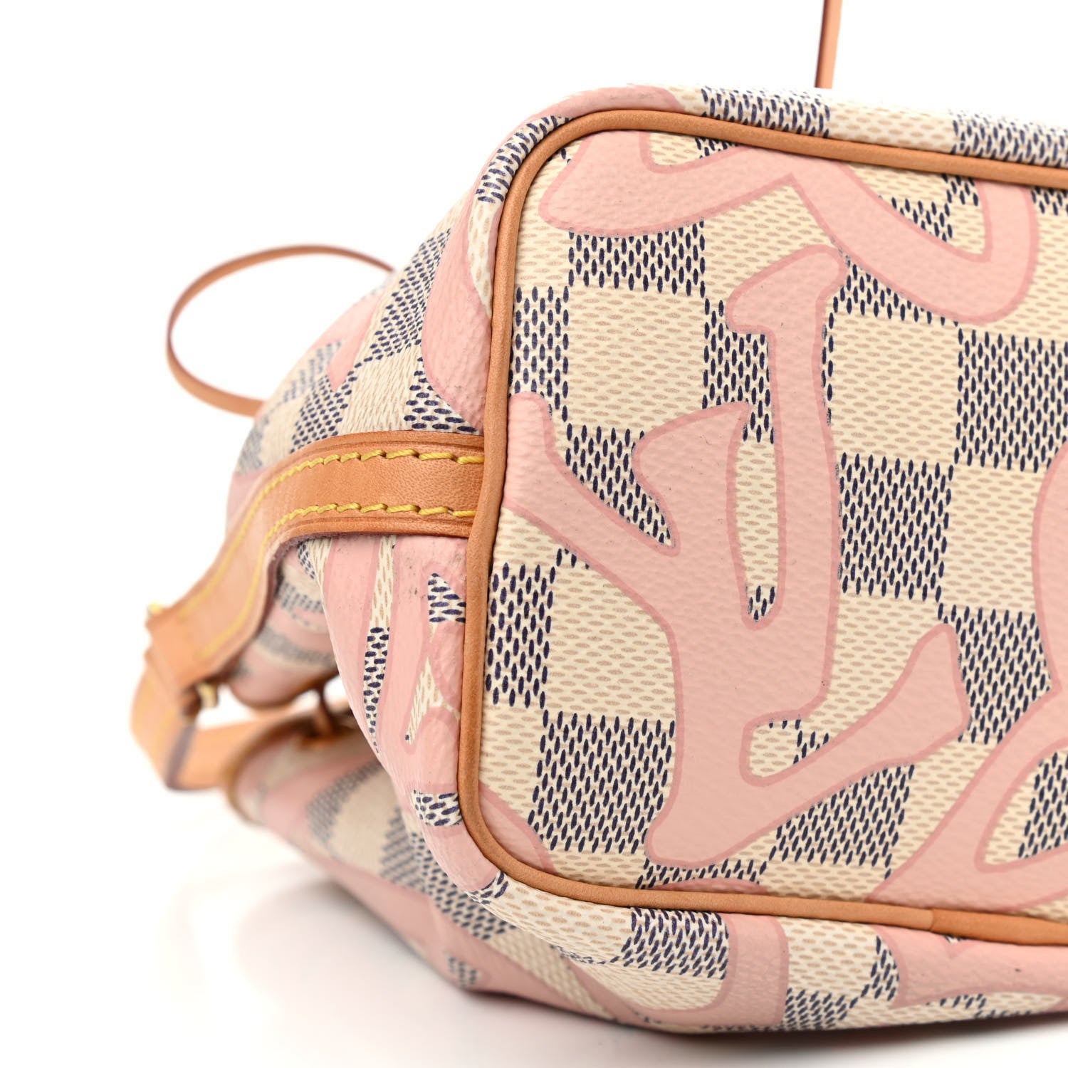 Louis Vuitton Damier Azur Tahitienne Nano Noe Rose Ballerine 8 of 9