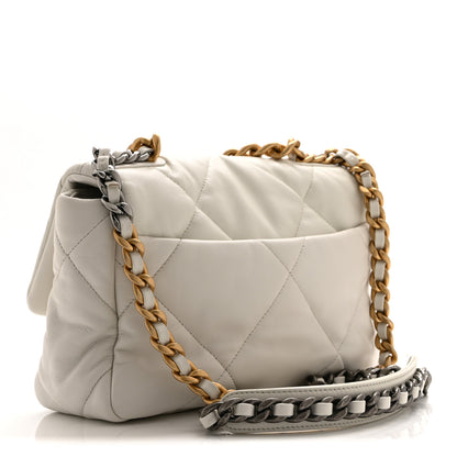 Chanel Lambskin Quilted Medium Chanel 19 Flap White 3 of 10