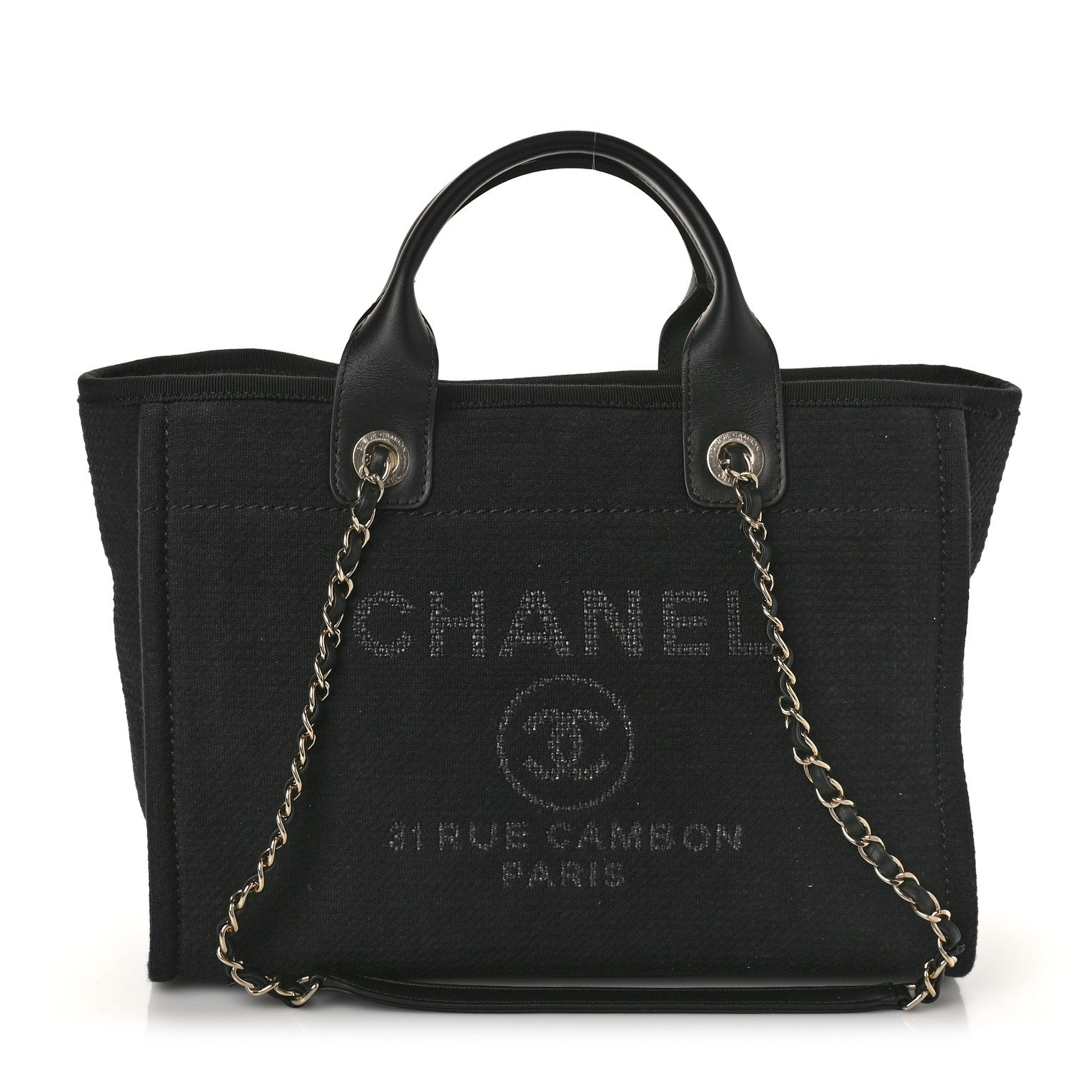 Chanel Mixed Fibers Small Deauville Tote Black 3 of 10