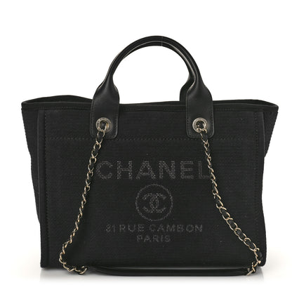 Chanel Mixed Fibers Small Deauville Tote Black 3 of 10