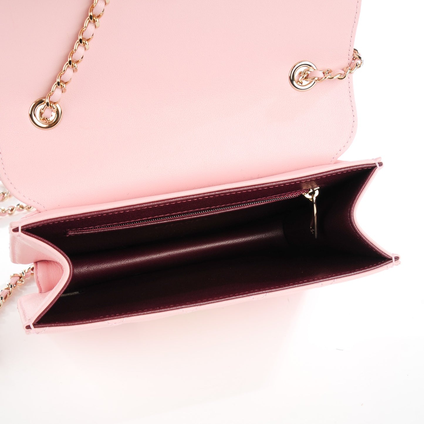 Sheepskin Quilted Mini Beauty Lock Flap Pink