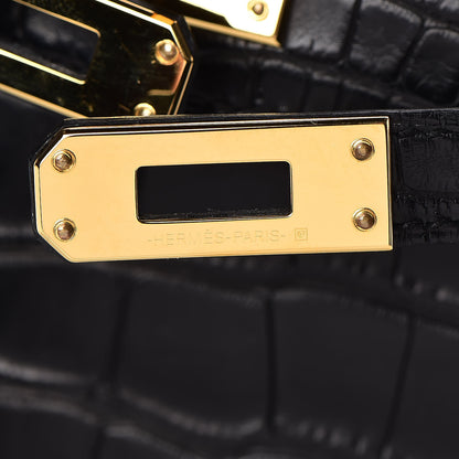 Hermes Matte Alligator Mini Kelly Sellier 20 Black 20 of 33