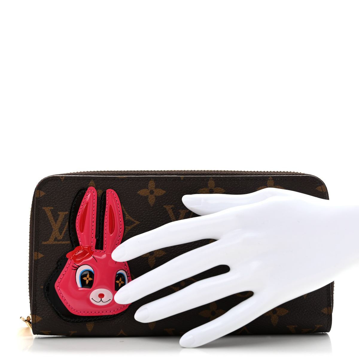 LV X SY  Monogram Rabbit Zippy Wallet Pink