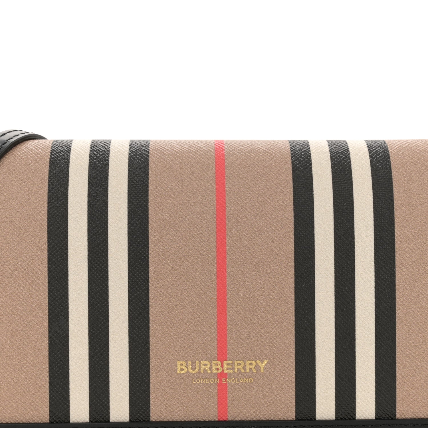 Burberry E-Canvas Icon Stripe Hannah Wallet With Detachable Strap Archive Beige Black 7 of 11