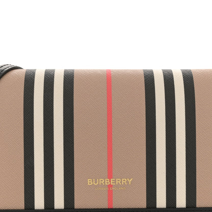 Burberry E-Canvas Icon Stripe Hannah Wallet With Detachable Strap Archive Beige Black 7 of 11