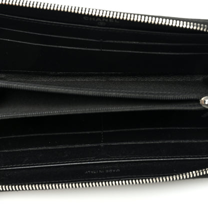 Chanel Lambskin Camellia Embossed Large Zip Around Gusset Wallet Black 5 of 7