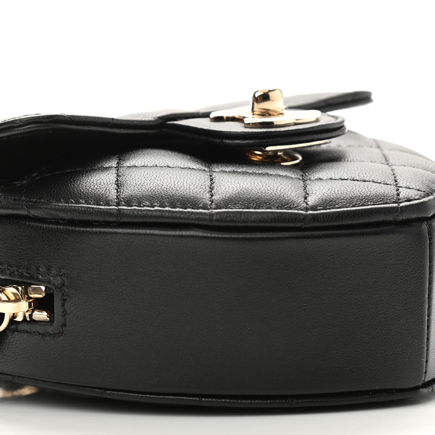 Chanel Lambskin Quilted CC In Love Heart Clutch With Chain Black 9 of 11
