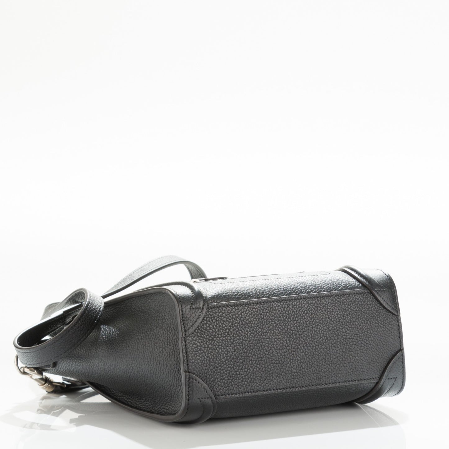Drummed Calfskin Nano Luggage Black